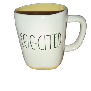 Rae Dunn Eggcited Mug - White and Yellow NWOT